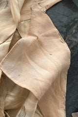 Rare & Beautiful 1920s E. L. Mayer Pale Gold Silk Flapper Dress w Lame & Rhinestone Detailing