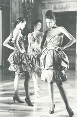 1987 Nina Ricci Multi Colour Printed Silk Taffeta Tiered Ruffled Mini Dress