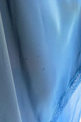 Beautiful Fall 2018 Alexis Mabille Dusty Blue One Shoulder Dress w Lace Insets