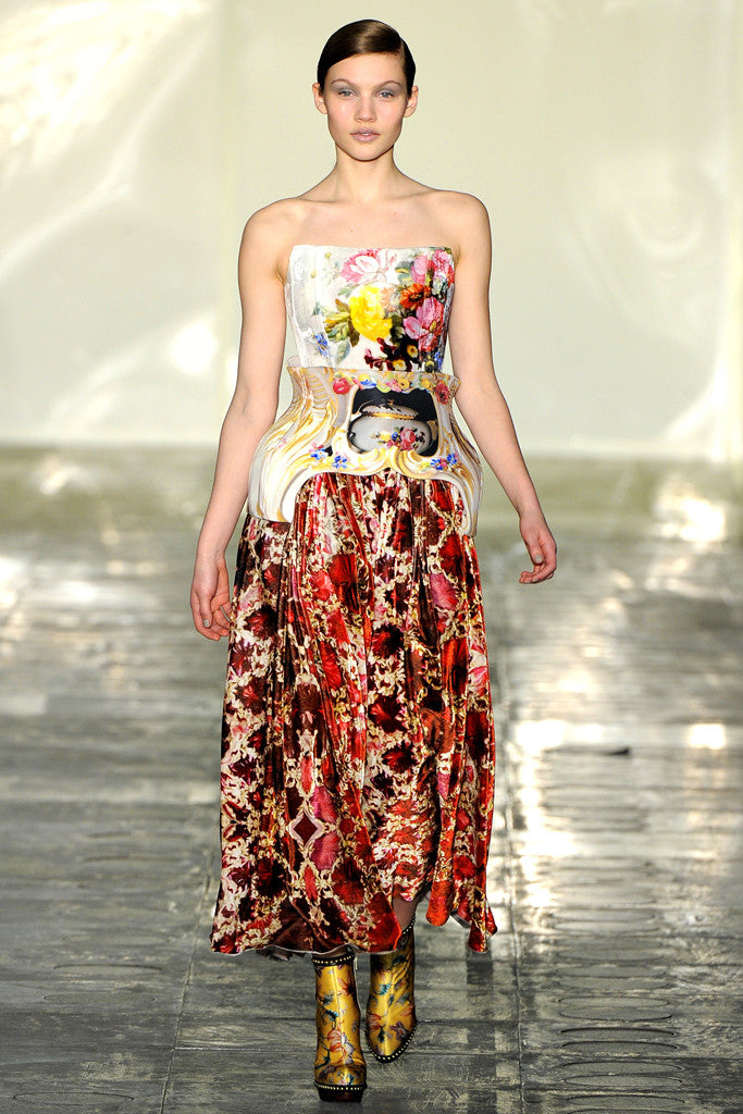 Fall 2011 Mary Katranzou Strapless Print Dress