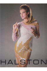 1983 Halston Sequin and Bead Covered Top & Skirt Dress Set