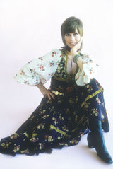 Rare 1968-71 Thea Porter Couture Unlabeled Silk Organza & Brocade Gipsy Dress w Balloon Sleeves