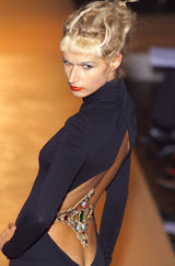 S/S 2001 Jean Louis Scherrer Haute Couture Backless Jewelled Runway Dress