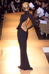 S/S 2001 Jean Louis Scherrer Haute Couture Backless Jewelled Runway Dress