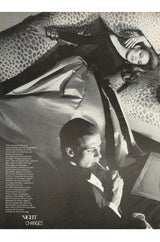 Fall 1977 Bill Blass Couture Full Pink Silk Satin Skirt & Black Top Dress Set