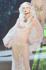 Important Fall 2009 John Galliano “Beautifully Iced Maidens” Beaded Net Pale Blue Grey Dress