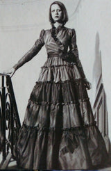 Fall 1973 Louis Mies Possible Yves Saint Laurent Haute Couture Pink & Red Tiered Silk Dress