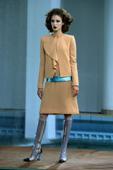 Minimalist Fall 2000 Chanel by Karl Lagerfeld Haute Couture Runway Look 11 Black Dress & Jacket Suit