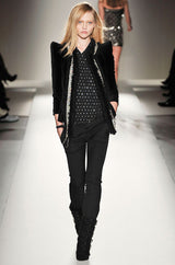 Fall 2009 Balmain by Christophe Decarnin Runway High Pagoda Shoulder Jacket w Embellishments