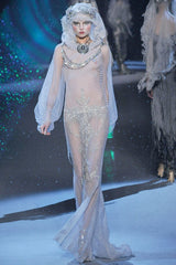 Important Fall 2009 John Galliano “Beautifully Iced Maidens” Beaded Net Pale Blue Grey Dress