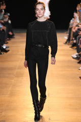 Prettiest 2015 Isabel Marant Easy To Wear Black Mini Dress w White Stitching