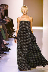 Spring 2000 Yves Saint Laurent by Alber Elbaz Black & White Strapless Dress