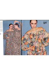 Documented 1975 Yves Saint Laurent Floral Print Off Shoulder Dress