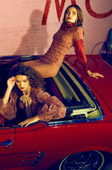 1990s Dusky Rose John Galliano Open Weave Knit Dress