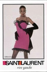Fall 1987 Yves Saint Laurent Strapless Velvet & Silk Organza Ruffled Dress