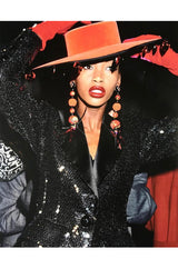 Documented Fall 1992 Yves Saint Laurent Black Sequin 'Le Smoking' Jacket & Silk Maxi Skirt Set