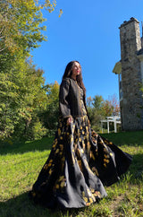 1982 Yves Saint Laurent Gold Metallic Top Stitched Jacket