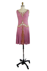 1920s French Label Beaded Flapper Dress