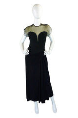 Rare 1940s Edith Small Silk & Lace Dress