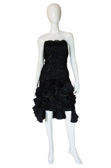 Rare 1970s Carven Lace Strapless Dress