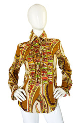 Recent Cotton Etro Ruffled Western Shirt