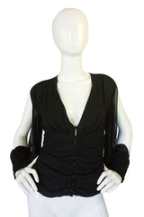 Recent Tuleh Silk Split Sleeve Plunge Top