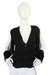 Recent Tuleh Silk Split Sleeve Plunge Top