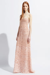 Spectacular Resort 2014 Valentino Fully Beaded Pale Pinky Nude Silk & Net Dress