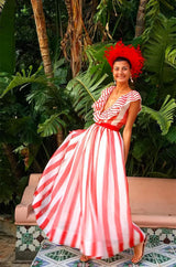 Spring 1980 Documented Christian Dior Striped Silk Gown