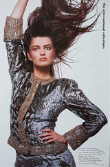 Fall 1986 Bill Blass Silk Velvet Lame Beaded Evening Strapless Dress & Jacket