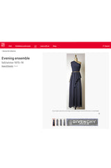 Museum Held 1975 Hubert de Givenchy Haute Couture One Shoulder Silk Dress w Matching Cape