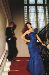 Spring 1982 Unlabeled Givenchy One Shoulder Purple Silk Dress