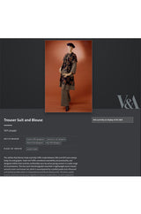 Rare 1971 Marion Foale and Sally Tuffin Blue Floral & Red Checked Pant Jacket & Hat Set