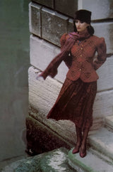 1983 Yves Saint Laurent Gold Metallic Thread Quilted Purple Print Jacket