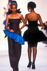 Spring 1987 Yves Saint Laurent Runway & Ad Campaign Pink Ruffle Dress