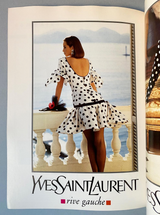 Rare Spring 1990 Yves Saint Laurent Mini Front Skirt Longer Back Pink & Black Dot Dress