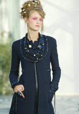 Spectacular Spring 2003 Chanel by Karl Lagerfeld Haute Couture Blue Beaded Runway Dress Coat Suit