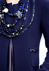 Spectacular Spring 2003 Chanel by Karl Lagerfeld Haute Couture Blue Beaded Runway Dress Coat Suit