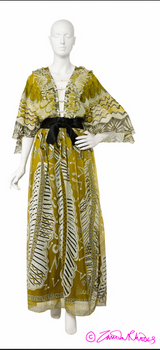 Rare 1978 Zandra Rhodes "Mexican Collections" Gown