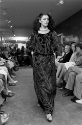 Incredible Fall 1977 Oscar de la Renta Runway Deep Burgundy Metallic Velvet Silk Dress Set