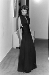 Resort 1986 Yves Saint Laurent Deep Plunge Front Blue Draped Silk Jersey Dress