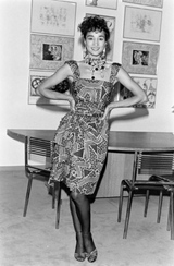 Resort 1983 Yves Saint Laurent Printed Cotton Hip Swag Sarong Dress