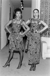 Resort 1983 Yves Saint Laurent Printed Cotton Hip Swag Sarong Dress