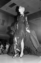Spring 1983 Bob Mackie Hand Applied Bead & Sequin Silk 'Orchid' Dress