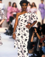 Yves Saint Laurent Spring 1987 One Shoulder Pale Pink Dress