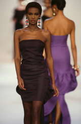 Spring 1987 Yves Saint Laurent Runway Mini Dress w Floor Length Back Bow