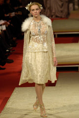 Spring 2006 Christian Lacroix Haute Couture Runway Embroidered Ivory Net Top