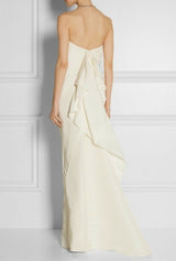 Beautiful 2013 Lanvin Blanche by Alber Elbaz Strapless Ruffled Ivory Silk Wedding Gown