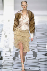 Fall 2004 Valentino Runway Documented Ivory Cream Mink Fur Shrug
