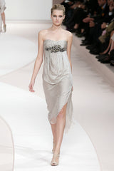 Pretty Spring 2009 Valentino Runway Strapless Dotted Silk w Front Detailing
